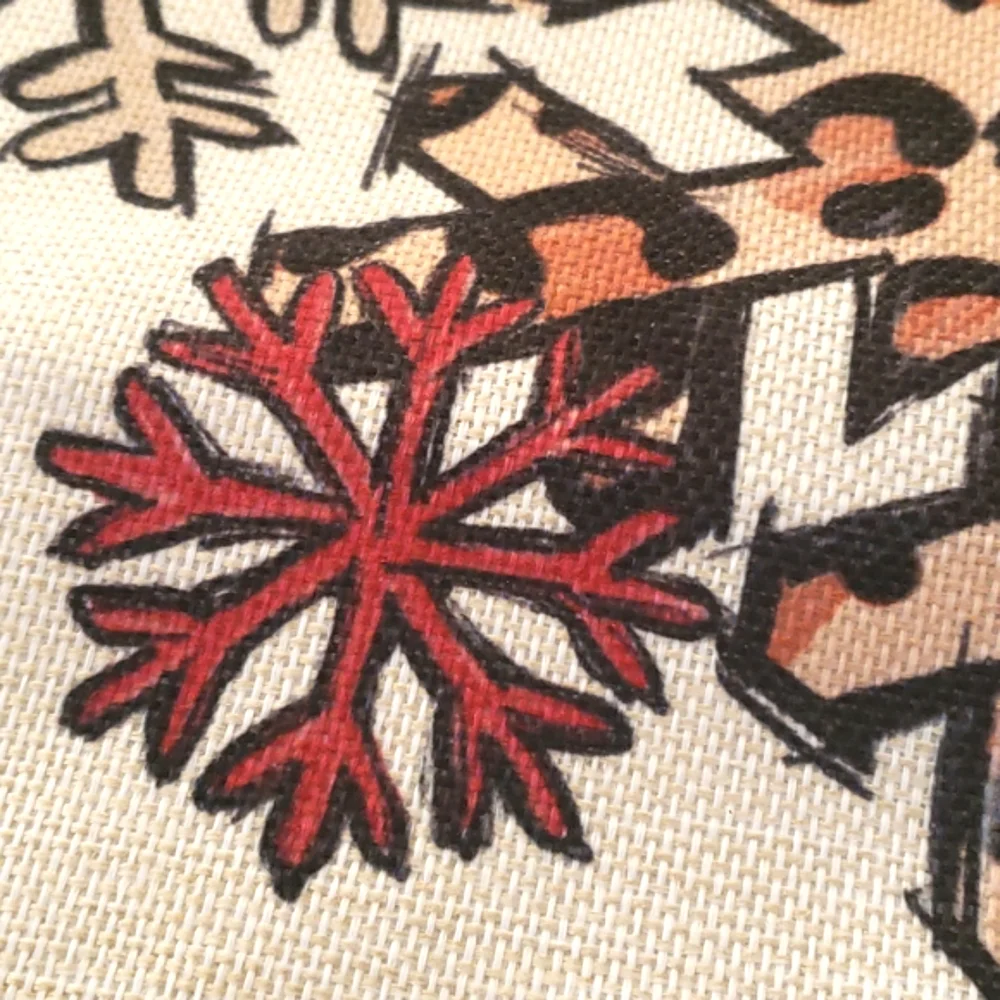 Christmas Pillow Cover 18x18 Let It Snow | Linen Look Snowflake Print | Holiday